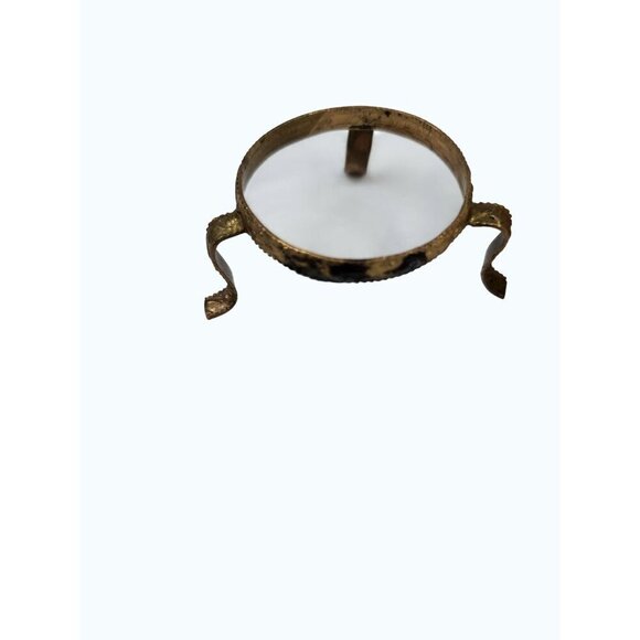 White Onyx Stone Egg With Vintage Gold-Tone Metal Stand Victorian Decor Vintage - Picture 10 of 12